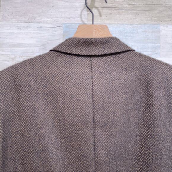 Jack Victor Wool Luxe Tweed Sport Coat Jacket Taupe Brown Two Button Mens 42R - Picture 6 of 8